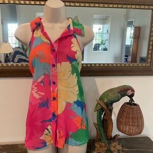 SHEIN Multicolor Floral Button-Up Top